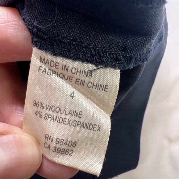 Theory Pencil Skirt Size 4 Navy Blue Knee Length Wool-Blend Career Business Work - Picture 10 of 13